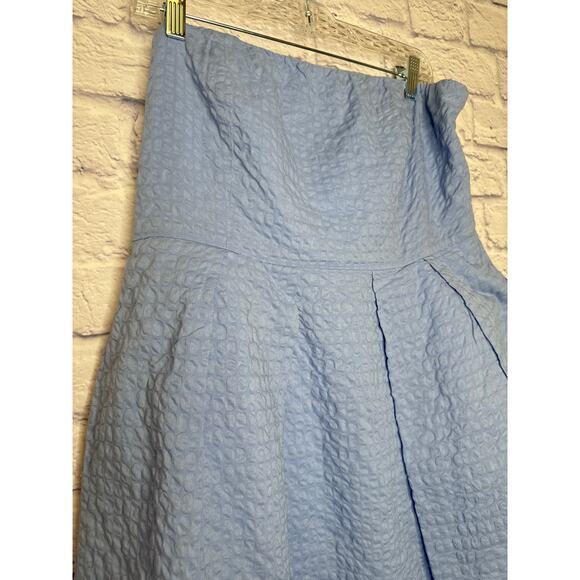 ❤️J.Crew Light Blue Strapless Textured Dress Size Small Pristine w/ Pockets! - Picture 2 of 3